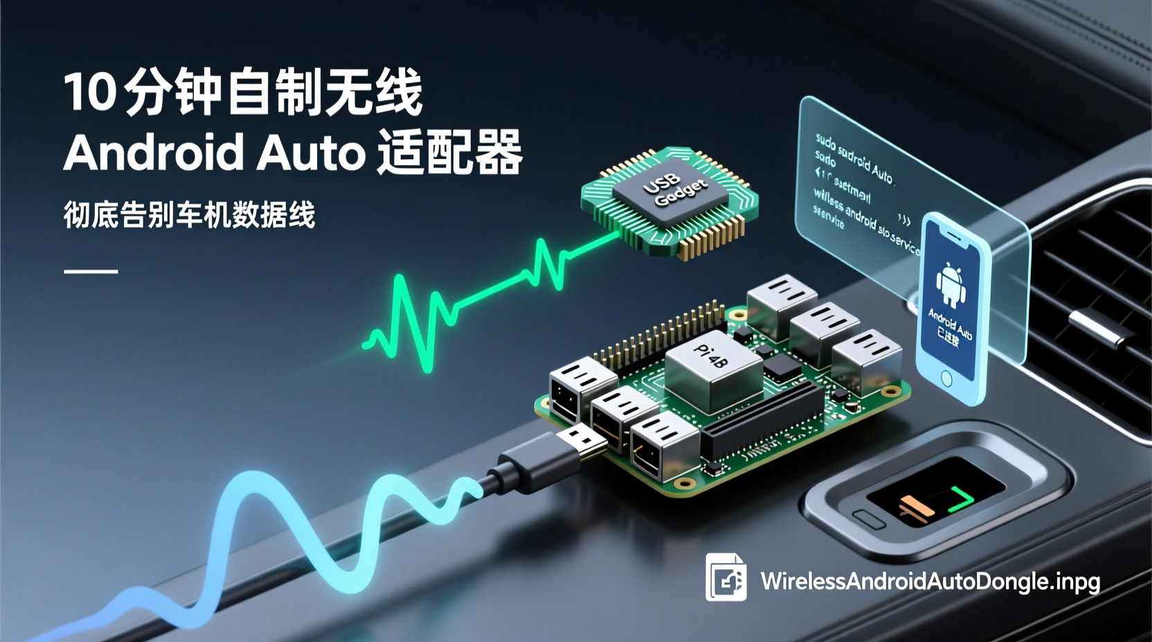 10 分钟自制无线 Android Auto 适配器:告别数据线