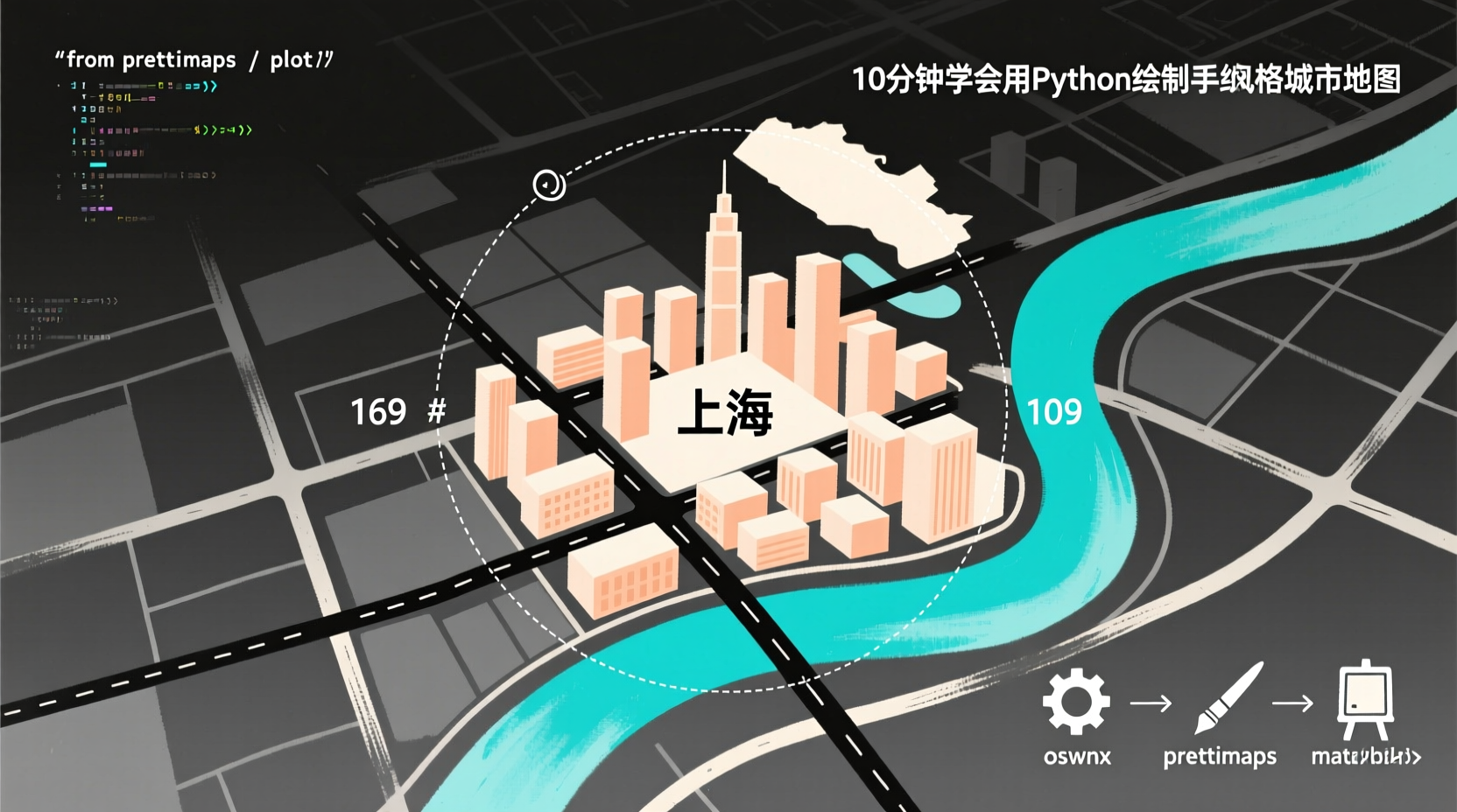 10分钟学会用Python绘制手绘风格城市地图